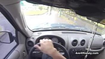 Broke blonde teen bends over for cash sucks broke