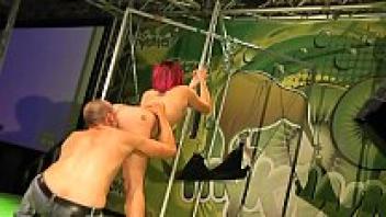 Redhead pornstars fisting fuck on stage brunette pornstars