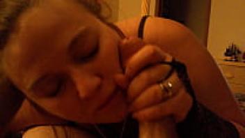 Young wife facial messy facial