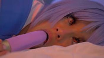 Rei ayanami cosplay mdash teen rsquo s sensual solo session with a dildo cuckold session