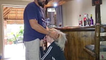 Woman wil always cheat cute blonde lifting her skirt for a quickie jeans skirt