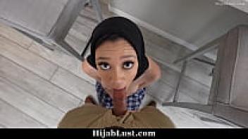 My hijab friend gets on her knees to give me a blowjob hijablust pussy hijab