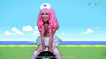 Camsoda delilah day cosplay as nurse joy from pok eacute mon rides sex machine newscaster rides