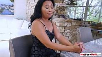 Fucking my small titted asian mature stepmothers pussy massaging small