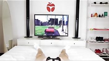 Naughty chick stops him from playing a gamezd4nmyhb vibrator chick