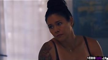 Stepmom makes her stepson fuck her to be able to move on busty stepmom