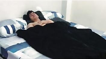 While my stepbrother is lying down i put some handcuffs on him and have a sexual desire strong desire