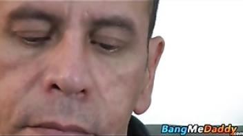 Two mature gay dudes drill one young twink in his juicy bum busty mature