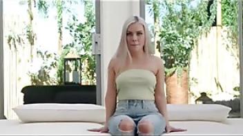 Blonde is super short and has a bubble butt amazing bubble