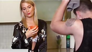 Horny milf sharon white can 039 t resist the urge to masturbate to stepsons gym shirttnnvb fucks white