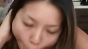 Big tits asian babe sucking big cock amateurs sucking