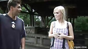 Cute coed gets a warm sticky thank you 01 traffic sticky