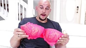 Dude caughty jacking off to his girlfriend busty friend bra by the busty friendep7cg lesbian friend