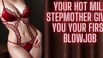 Your hot milf stepmom gives you your first blowjob asmr audio roleplay latin stepmom