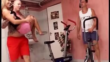 Sexy blonde gets railed by hot men with huge dicks and cumshot at the gym black dicks
