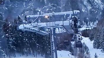 Daring amateur risky public swallow on the telefericsbxa4hde blondie public