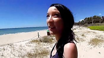 Skinny teen tania pickup for first assfuck at public beach by old guy stepbro public