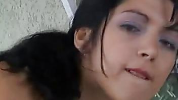 Amateur outdoor fuck with facial sunny outdoor