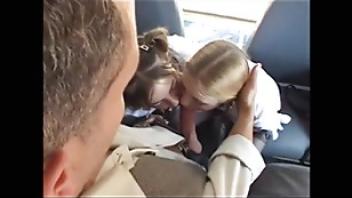 Pigtailed co eds madison sins and tabitha blue taste each others pussies off a stiff dick us 2002 director jim powers strangers stiff