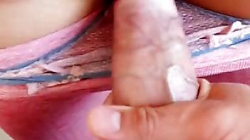 Stepsister wants cum in her panties before yoga class sniffing panties