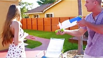 Petite lily shows her friend stepdad some appreciation by letting him fuck hernjx3 redhead shows