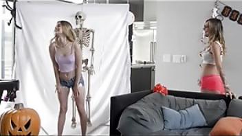 This halloween my stepsis jumped my bonesfdde orgasm halloween