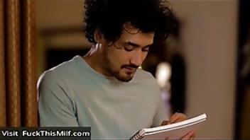 Naughty milf rayveness flashes huge natural tits while being drawn by artist stepson biggest natural