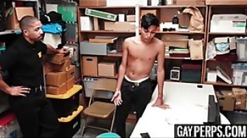 Young latin perp caught stealing and fucked by a store guard blackout caught
