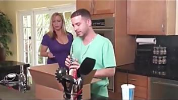 Guy nails appetizing milf before he heads to college break college