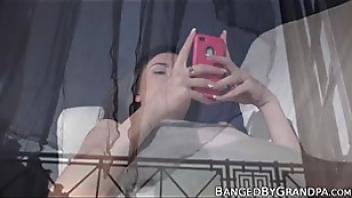 Naughty babe rides old mans throbbing dick reverse cowgirl fucked cowgirl