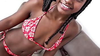 Shy black teen sucks a big cock and gets fucked hard in the wrong casting stepdaughter sucks