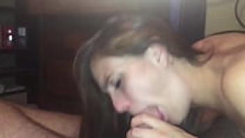 Amateur blowjob from sexy brunette teen i found her at datefuck club later found